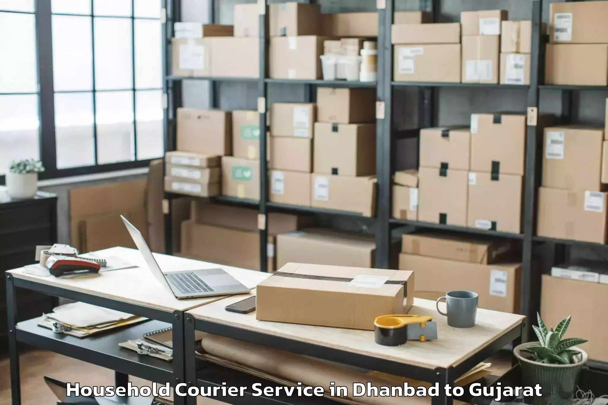 Quality Dhanbad to Lunavada Household Courier